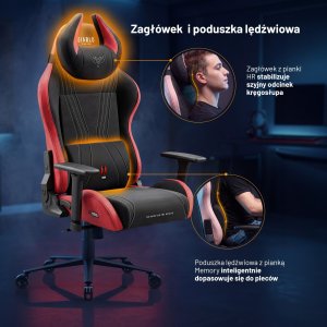 Fotel gamingowy materiałowy Normal Size, czarno-czerwony: Diablo X-Horn 2.0 Bloody Mary 7