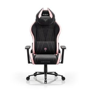 Fotel gamingowy materiałowy Normal Size, czarno-różowy: Diablo X-Horn 2.0 Akira Pink 2