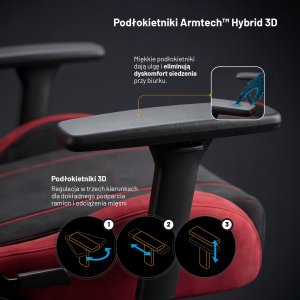 Fotel gamingowy materiałowy Small Size, czarno-czerwony: Diablo X-One 2.0 Bloody Mary 5