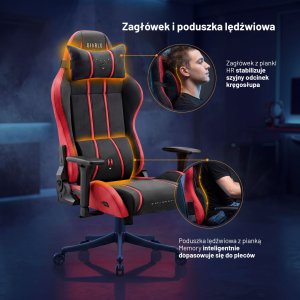 Fotel gamingowy materiałowy Small Size, czarno-czerwony: Diablo X-One 2.0 Bloody Mary 7
