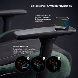 Fotel gamingowy materiałowy Small Size, czarno-zielony: Diablo X-One 2.0 Forest Green 5