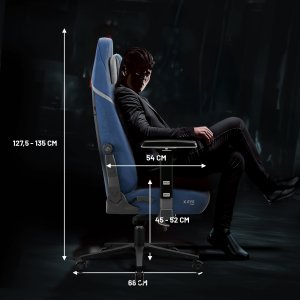 Fotel gamingowy niebieski z magnetycznym zagłówkiem Normal Size: Diablo X-Eye Prime Meta Ocean 14