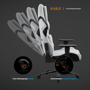 Fotel gamingowy szary z chłodzącym siedziskiem, Normal Size: Diablo X-One Prime Nightwolf Moon 15