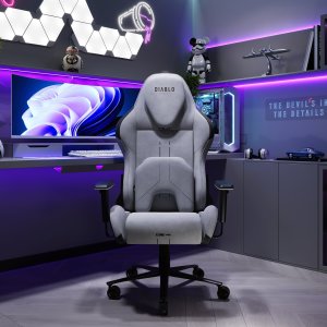 Fotel gamingowy szary z chłodzącym siedziskiem, Normal Size: Diablo X-One Prime Nightwolf Moon 3
