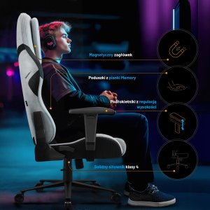 Fotel gamingowy szary z chłodzącym siedziskiem, Normal Size: Diablo X-One Prime Nightwolf Moon 7