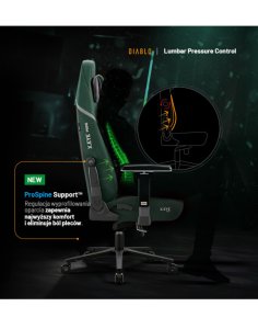 fotel gamingowy, diablo, butelkowa zieleń