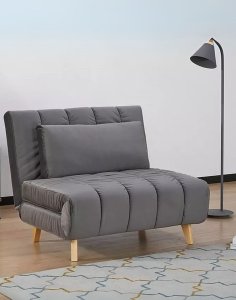 fotel rozkladany billy velvet szary
