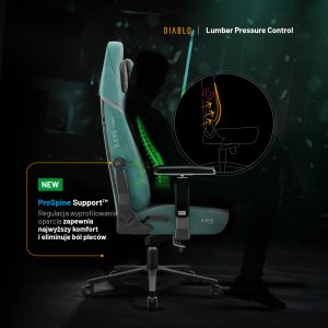 Gamingowy fotel z magnetycznym zagłówkiem miętowy Diablo X-Eye Prime Mystic Mint 12
