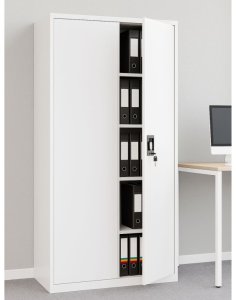 Metalowa szafa na klucz biurowa na dokumenty Geneva White (3383) - OUTLET