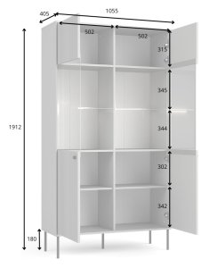 Witryna do salonu Iris 01 2D 191x106 cm