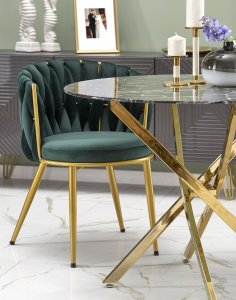 krzesło k517 zielone, tapicerowane velvet, glamour