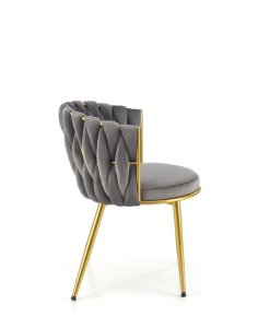 krzesło K517 popielate, tapicerowane velvet, nowoczesny design