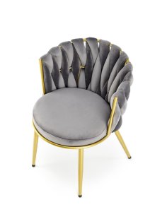 krzesło K517 popielate, tapicerowane velvet, nowoczesny design
