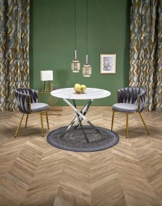 krzesło K517 popielate, tapicerowane velvet, nowoczesny design