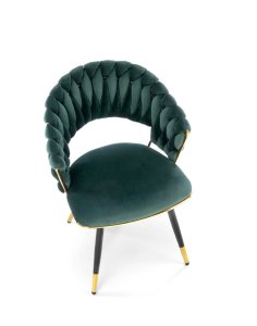 krzesło k551 zielone, tapicerowane velvet, nowoczesny design