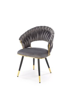 krzesło k551 popielate, tapicerowane velvet, nowoczesny design