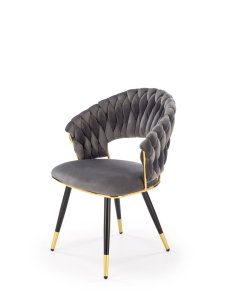 krzesło k551 popielate, tapicerowane velvet, nowoczesny design