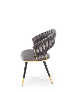 krzesło k551 popielate, tapicerowane velvet, nowoczesny design