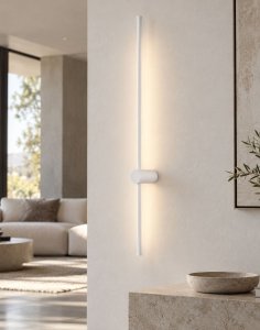 bialy, podłużny kinkiet led 100 cm