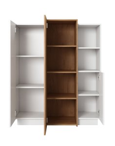 nowoczesna komoda 3d 3 biała dąb craft