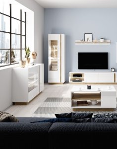 komoda z witryną biały połysk arco e 138