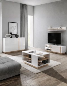 komoda do salonu biały połysk arco f