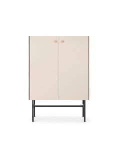 Komoda kaszmirowa Diva z drzwiami i półkami na metalowym stelażu 93 cm