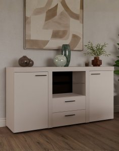 Komoda Rumba z szufladami i szafkami 2F2S – Beż Piaskowy