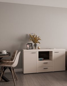 Komoda Rumba z szufladami i szafkami 2F2S – Beż Piaskowy
