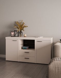 Komoda Rumba z szufladami i szafkami 2F2S – Beż Piaskowy