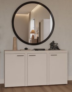 Komoda Rumba z trzema szafkami 3F – Beż Piaskowy