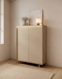 komoda wysoka semi a led cappuccino bolivar naturalny