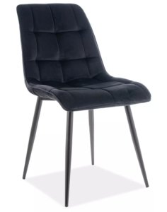 krzeslo  chic velvet czarne czarny