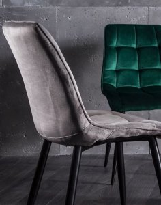 krzeslo  chic velvet szare czarny