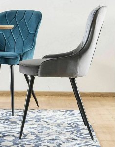 krzeslo lotus velvet szare