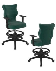 Krzesło młodzieżowe Duo z podnóżkiem, czarna podstawa, rozmiar 6, wzrost 159-188 cm