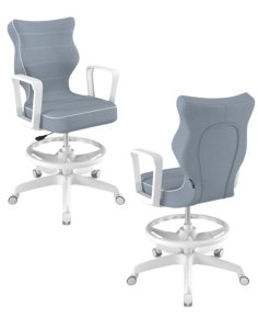 Krzesło młodzieżowe Norm z podnóżkiem, biała podstawa, rozmiar 6 (wzrost 159 - 188 cm)
