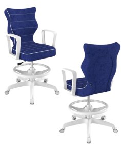 Krzesło młodzieżowe Norm z podnóżkiem, biała podstawa, rozmiar 6 (wzrost 159 - 188 cm)