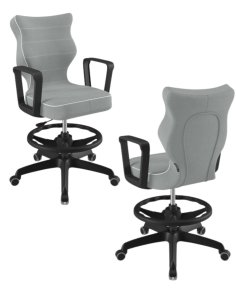 Krzesło młodzieżowe Norm z podnóżkiem, czarna podstawa, rozmiar 5 (wzrost 146 - 176,5 cm)