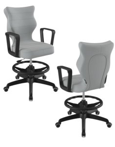 Krzesło młodzieżowe Norm z podnóżkiem, czarna podstawa, rozmiar 5 (wzrost 146 - 176,5 cm)