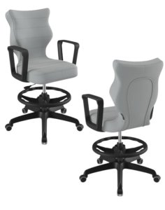 Krzesło młodzieżowe Norm z podnóżkiem, czarna podstawa, rozmiar 6 (wzrost 159 - 188 cm)