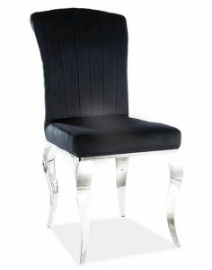Krzesło do jadalni Prince Velvet Czarny, Chrome (3428 AB, 3430C) - Outlet
