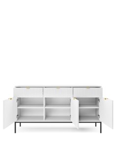 komoda ryflowana nova biało/czarna z szufladami (ksz154)