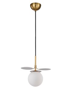 lampa wisząca, kula, złota rozeta