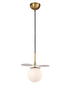 lampa wisząca, kula, złota rozeta