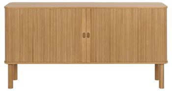 Komoda drewniana do salonu Langley (23284), dąb, z lamelami