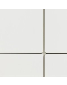 biała komoda lowell z 6 szufladami i dębowymi nogami (23770)