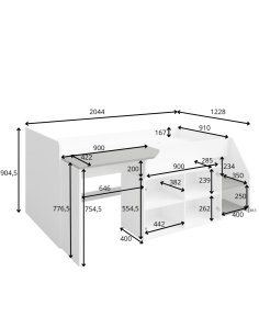Meblościanka Multi 3w1 – łóżko, biurko i szafka