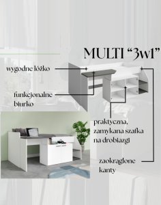 Meblościanka Multi 3w1 – łóżko, biurko i szafka