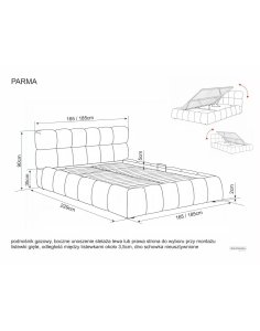 Łóżko tapicerowane Parma Raven 140 × 200 cm – ciemny beż z pojemnikiem